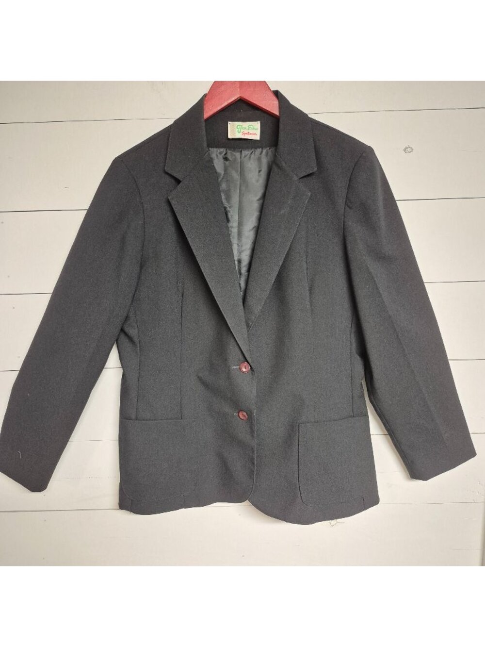 Glen Echo Women's Black Blazer Jacket Size M 2 Button Front